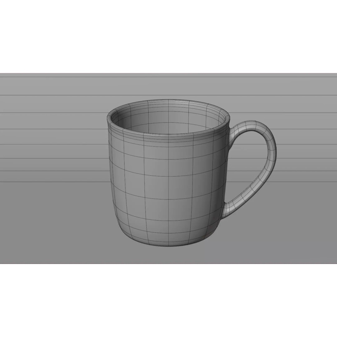 Tea Cup 3D Model – Simple Design with Raccoon Drawing, PBR Textures - View 19