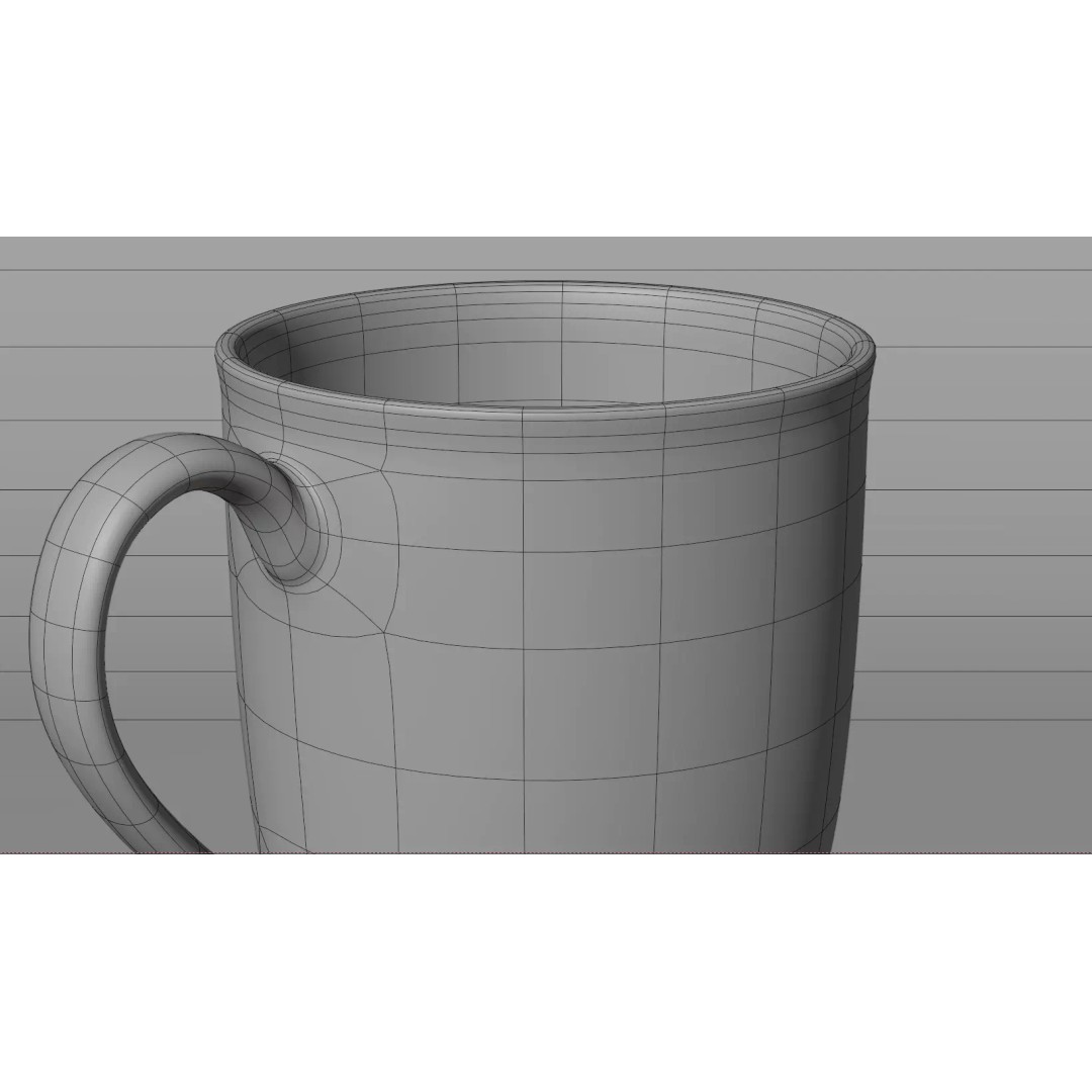Tea Cup 3D Model – Simple Design with Raccoon Drawing, PBR Textures - View 20