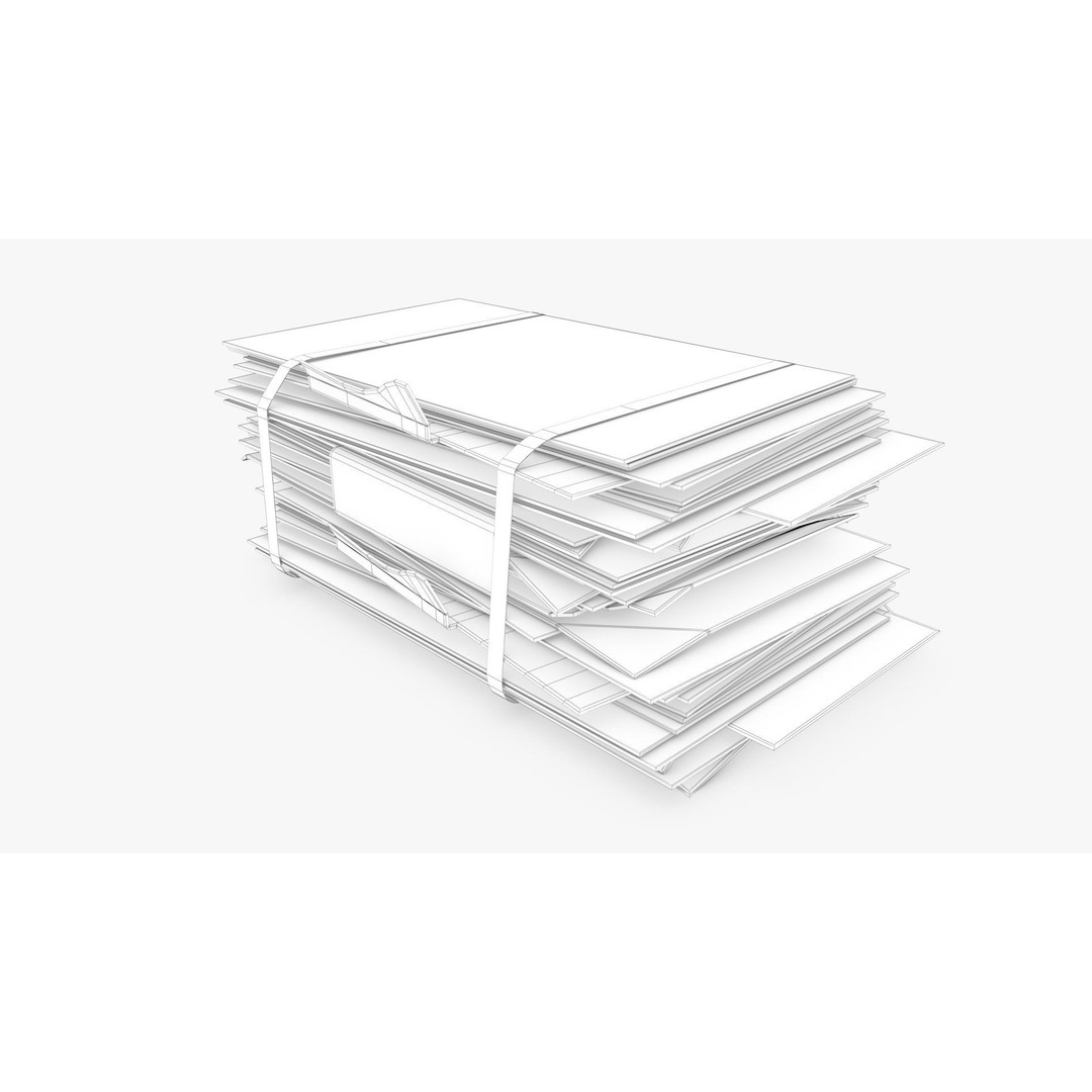 Cardboard Folded Box 3D Model – Low Poly PBR Asset, Blender, FBX