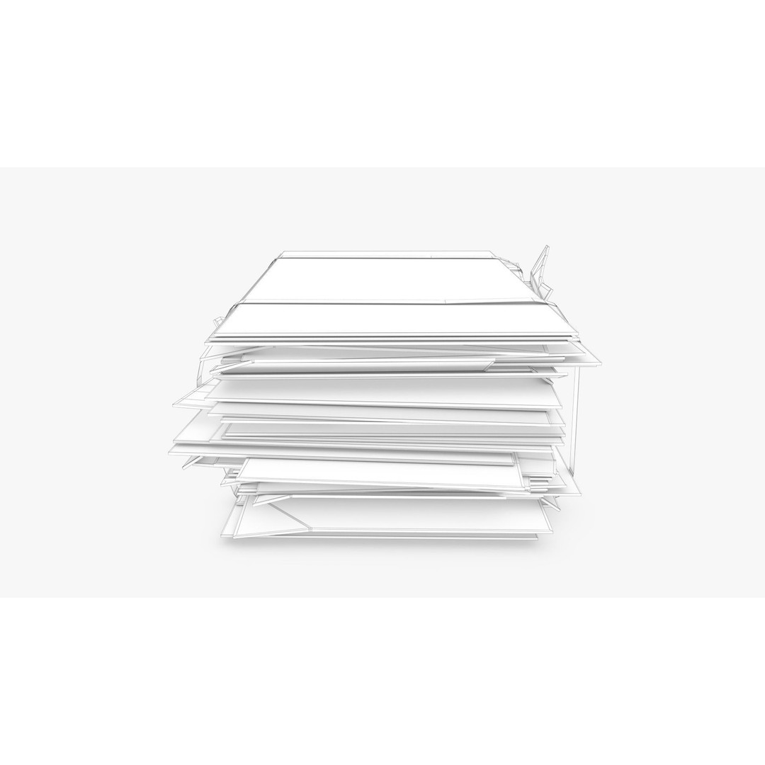 Cardboard Folded Box 3D Model – Low Poly PBR Asset, Blender, FBX - View 10