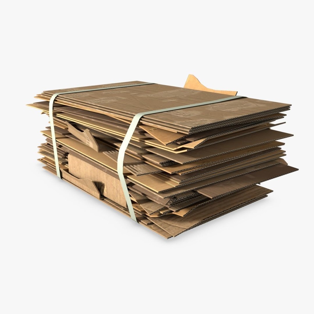 Cardboard Folded Box 3D Model – Low Poly PBR Asset, Blender, FBX - View 8