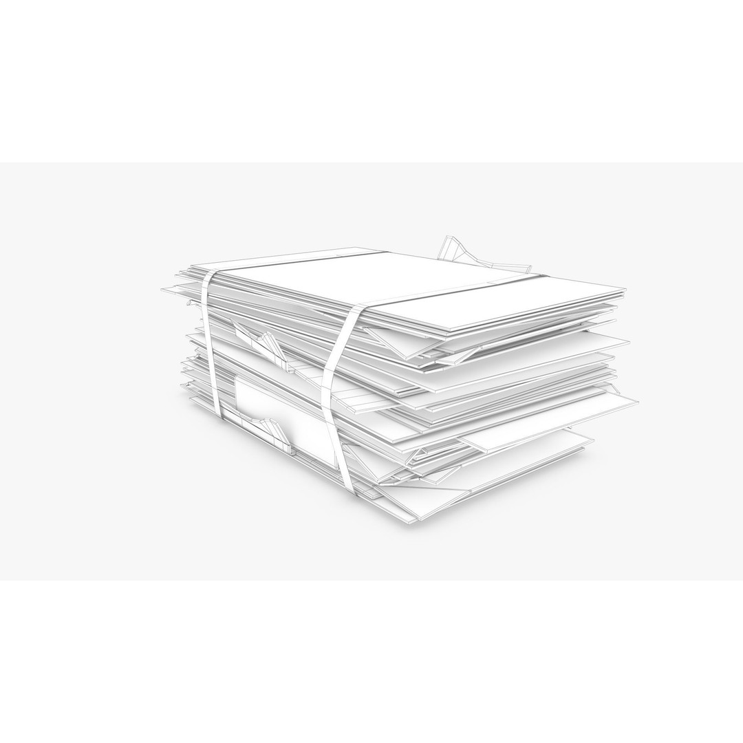 Cardboard Folded Box 3D Model – Low Poly PBR Asset, Blender, FBX - View 9