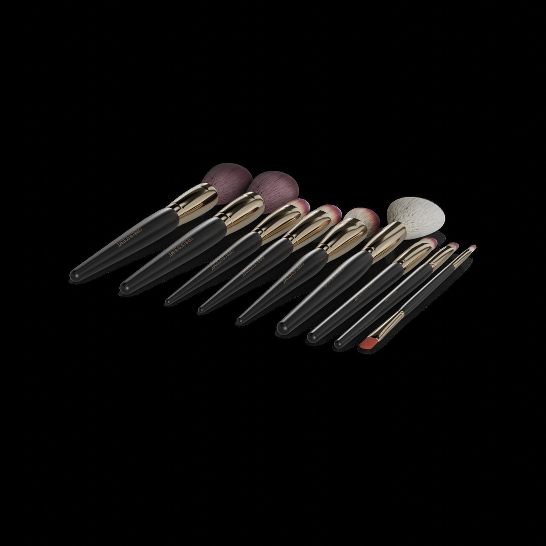 Makeup Brush Set 3D Model – Realistic Makeup Tools, FBX