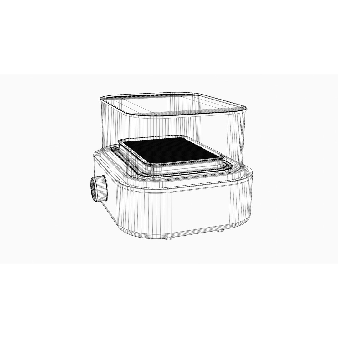 Electric Grill 3D Model – Low Poly Kitchen Appliance, FBX - View 10