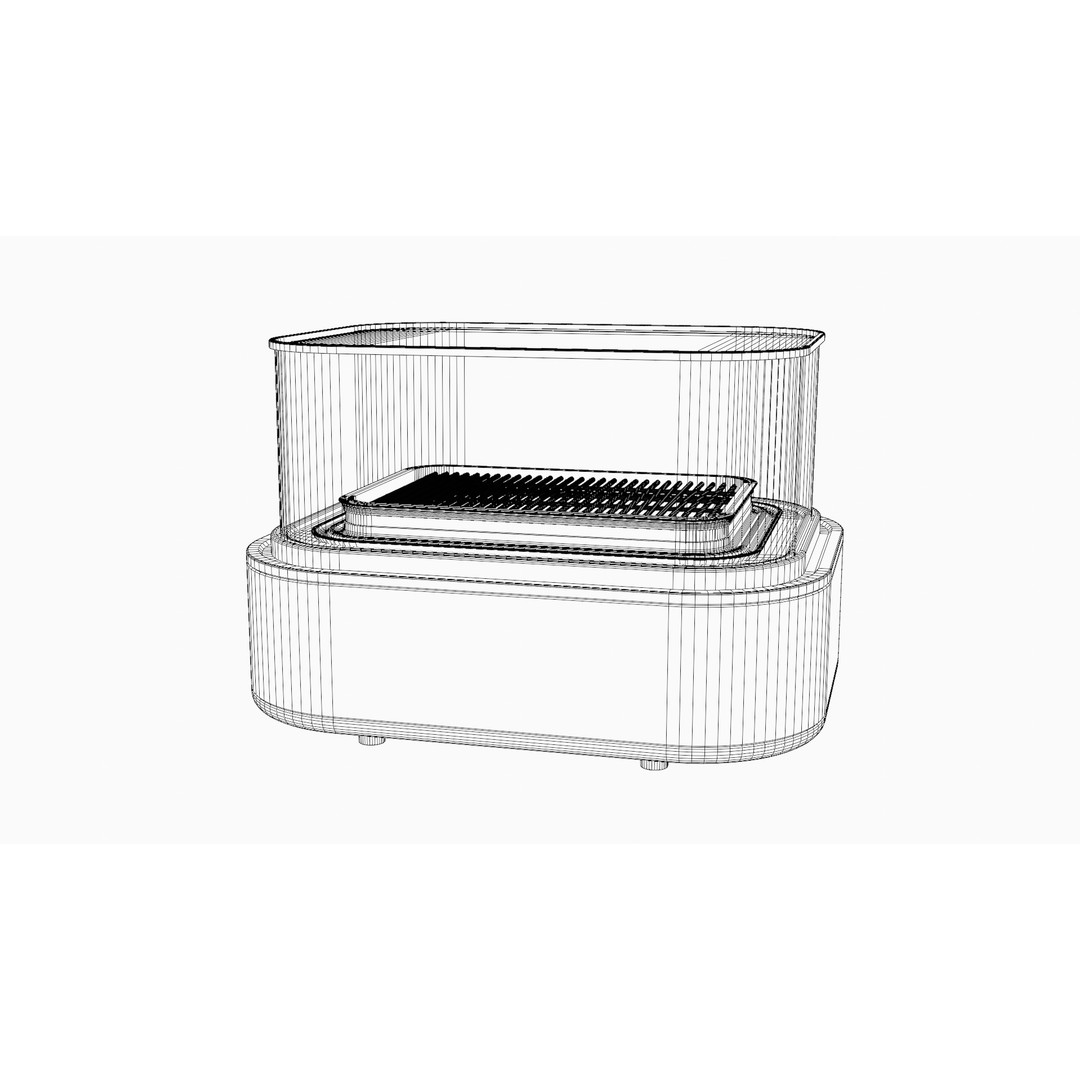 Electric Grill 3D Model – Low Poly Kitchen Appliance, FBX - View 12