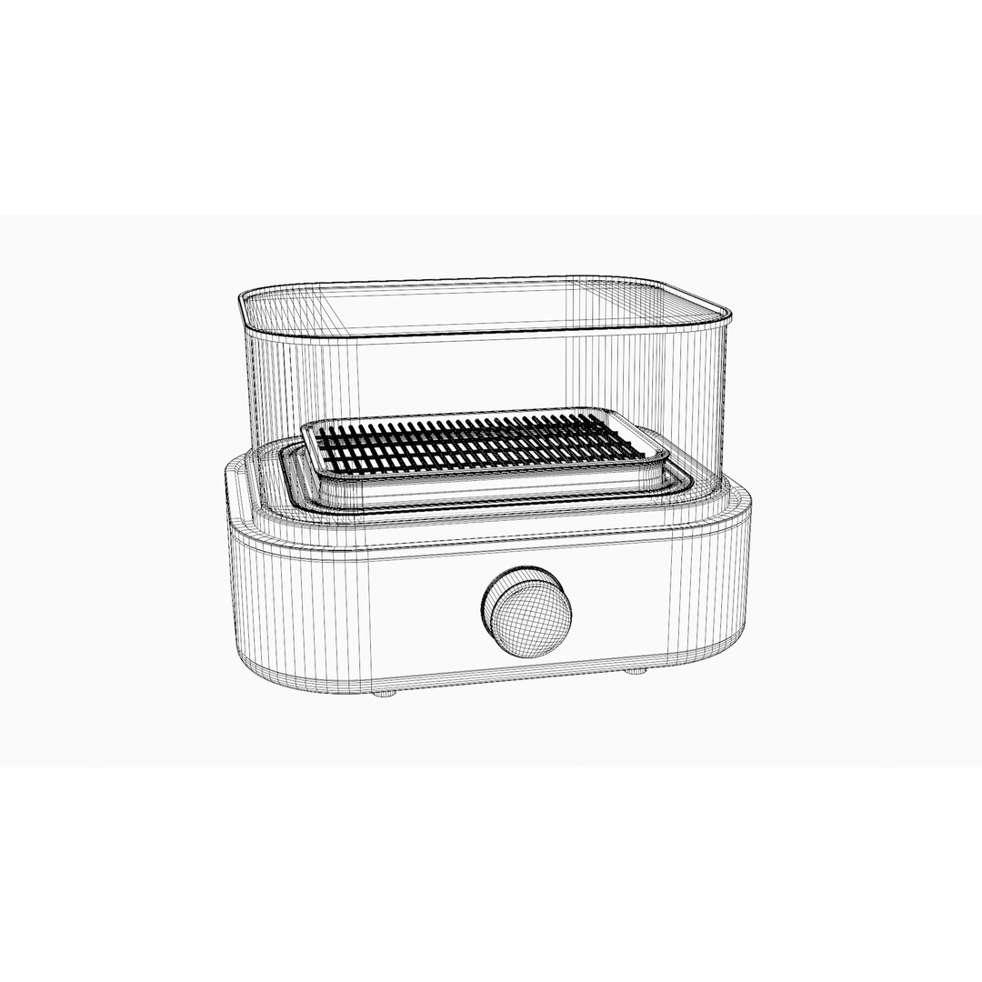 Electric Grill 3D Model – Low Poly Kitchen Appliance, FBX - View 14
