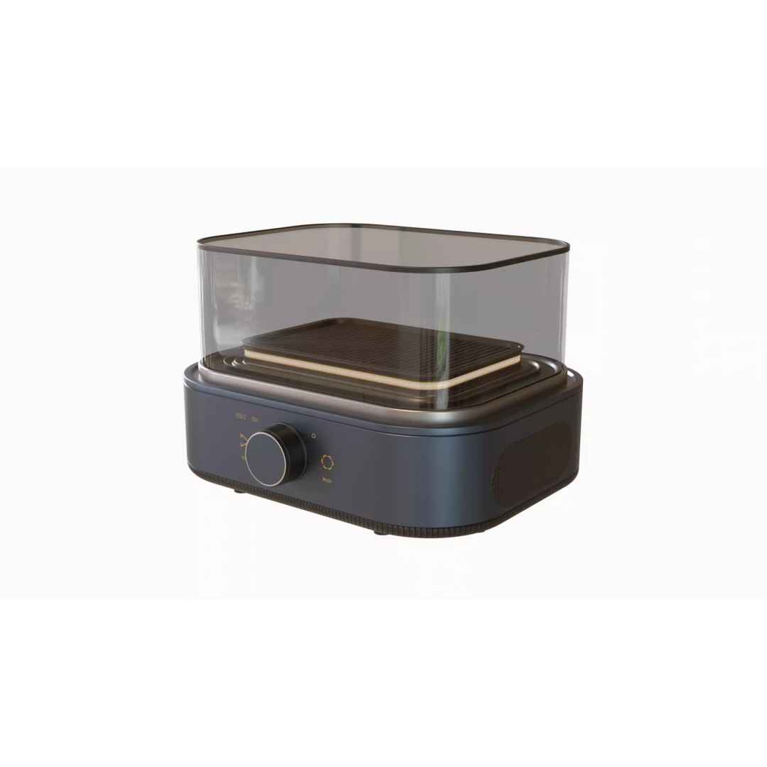 Electric Grill 3D Model – Low Poly Kitchen Appliance, FBX - View 2