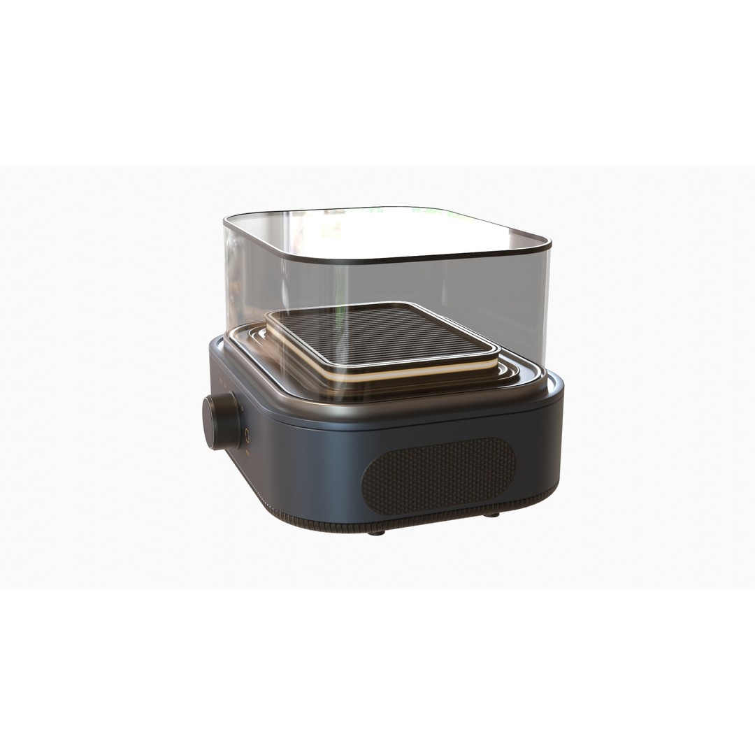 Electric Grill 3D Model – Low Poly Kitchen Appliance, FBX - View 3