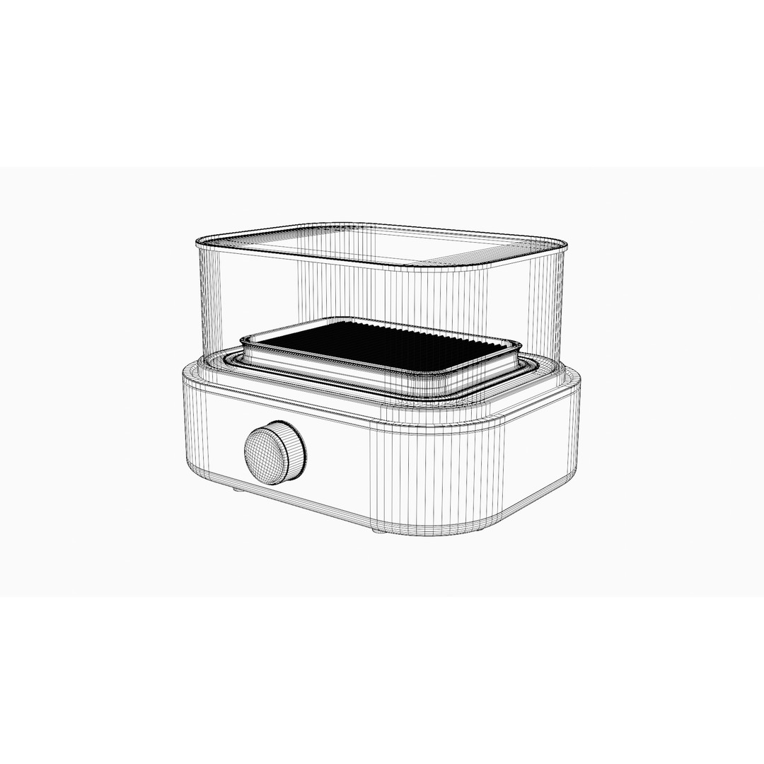 Electric Grill 3D Model – Low Poly Kitchen Appliance, FBX - View 9