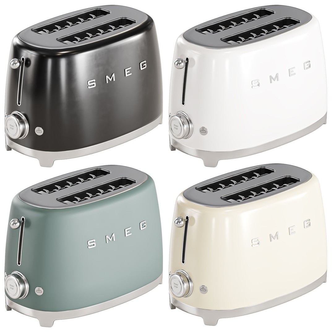 Smeg Toaster 3D Model – High Poly Kitchen Appliance, FBX, OBJ - View 5