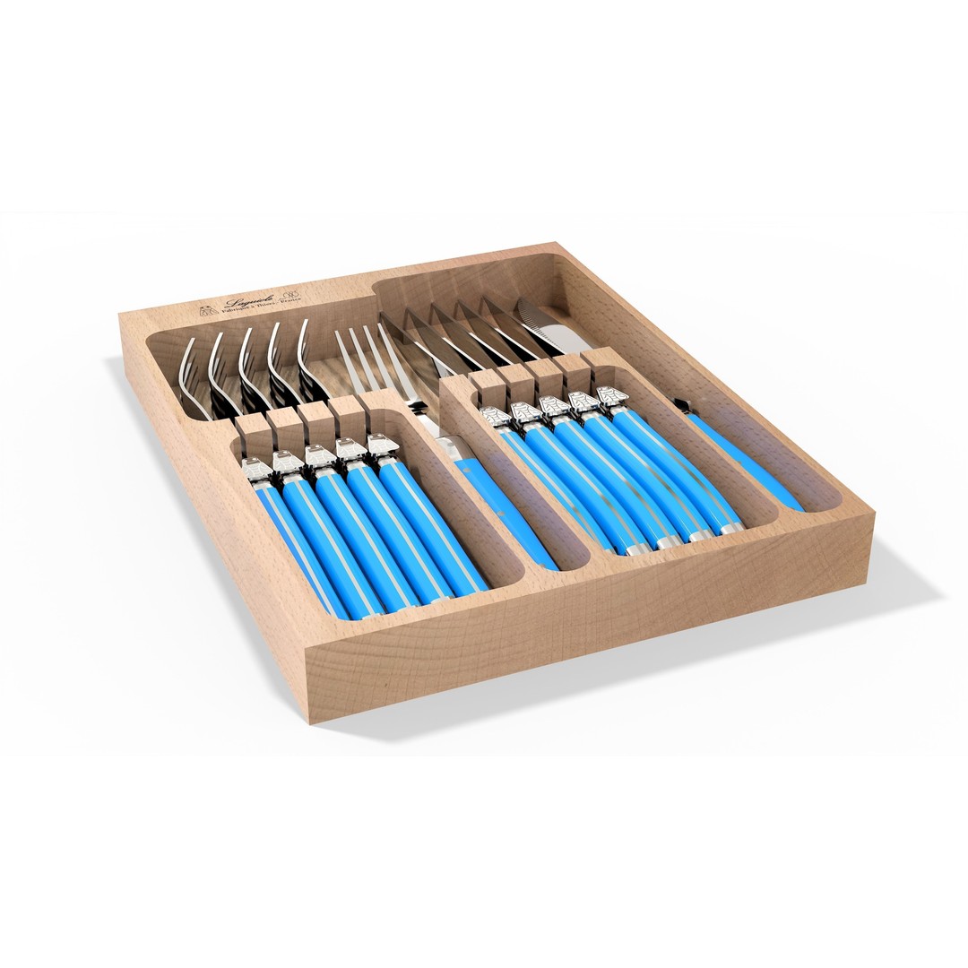 Laguiole Knife and Fork Set 3D Model – PBR Textured Cutlery, FBX - View 3