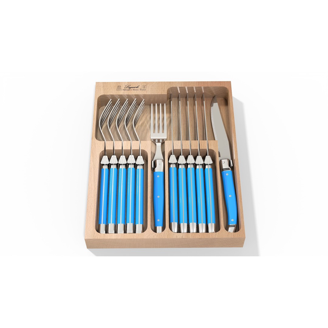 Laguiole Knife and Fork Set 3D Model – PBR Textured Cutlery, FBX - View 4