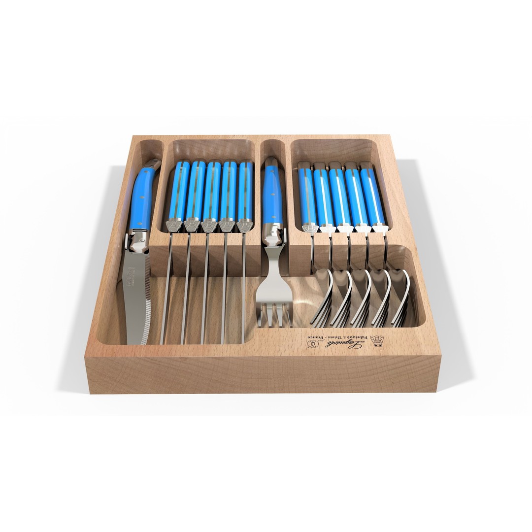 Laguiole Knife and Fork Set 3D Model – PBR Textured Cutlery, FBX - View 7