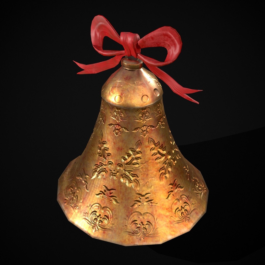 Gold Bell Tree Ornament 3D Model – Low Poly PBR Asset, FBX & OBJ - View 18