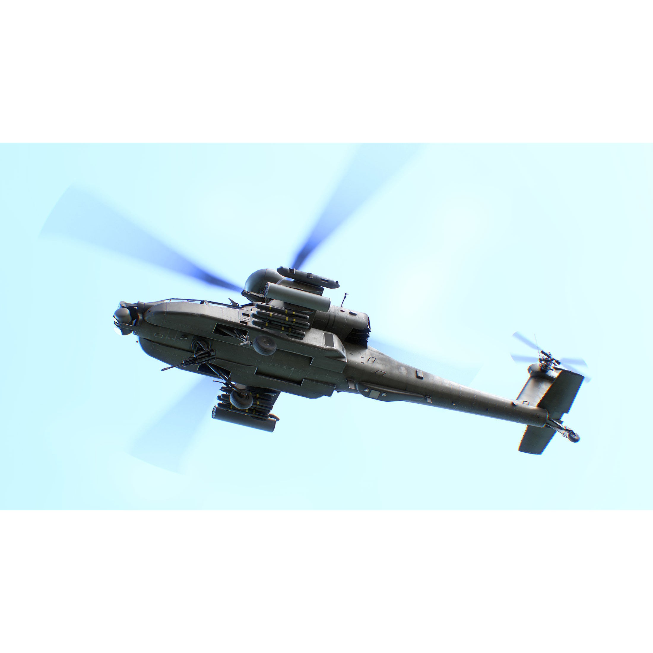 AH-64 Apache - Low-Poly Game-Ready 3D Model - View 11
