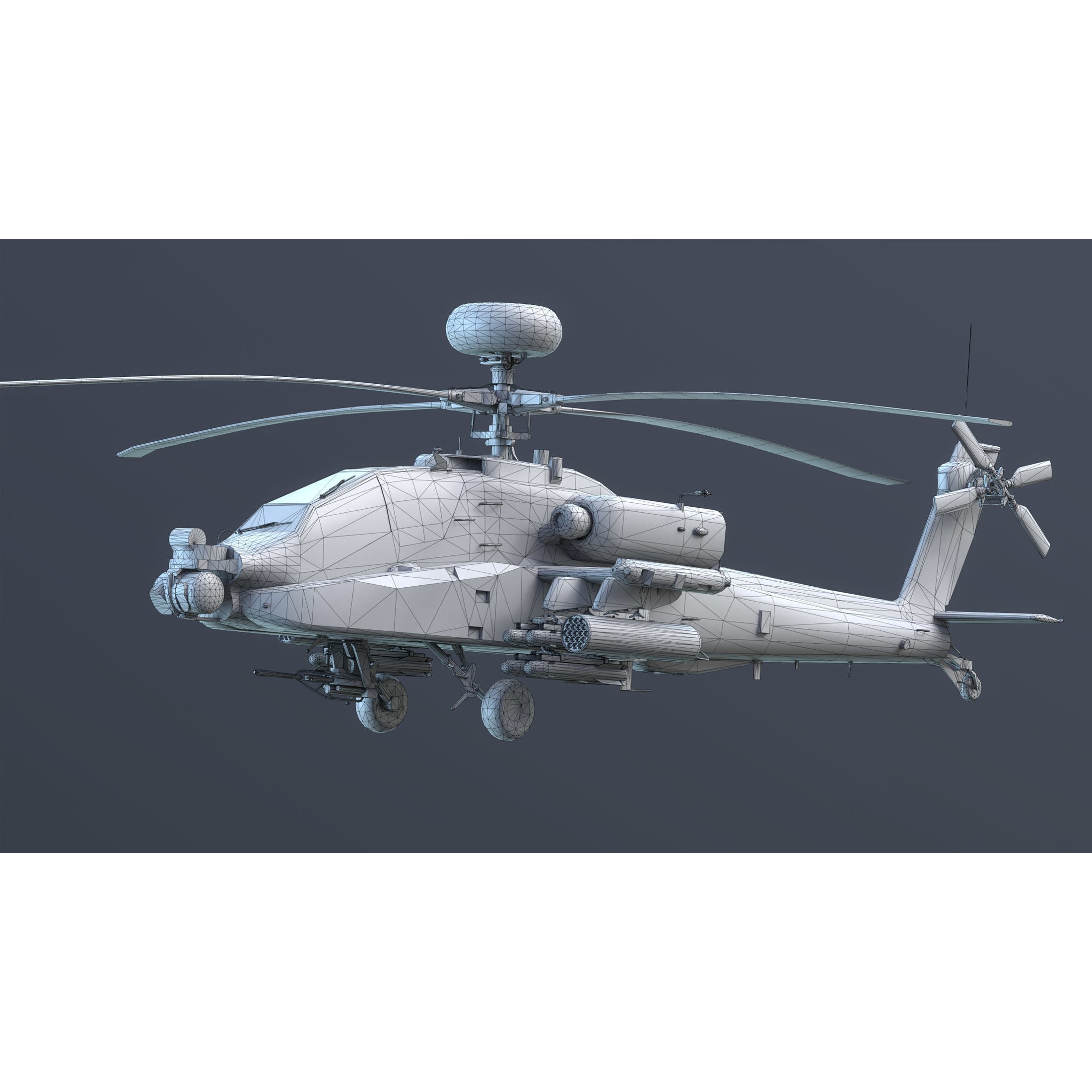 AH-64 Apache - Low-Poly Game-Ready 3D Model - View 12