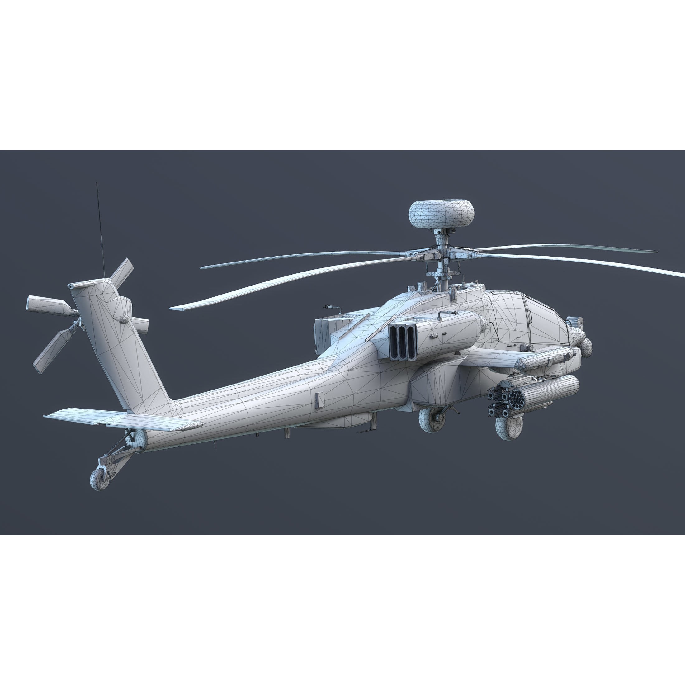 AH-64 Apache - Low-Poly Game-Ready 3D Model - View 13