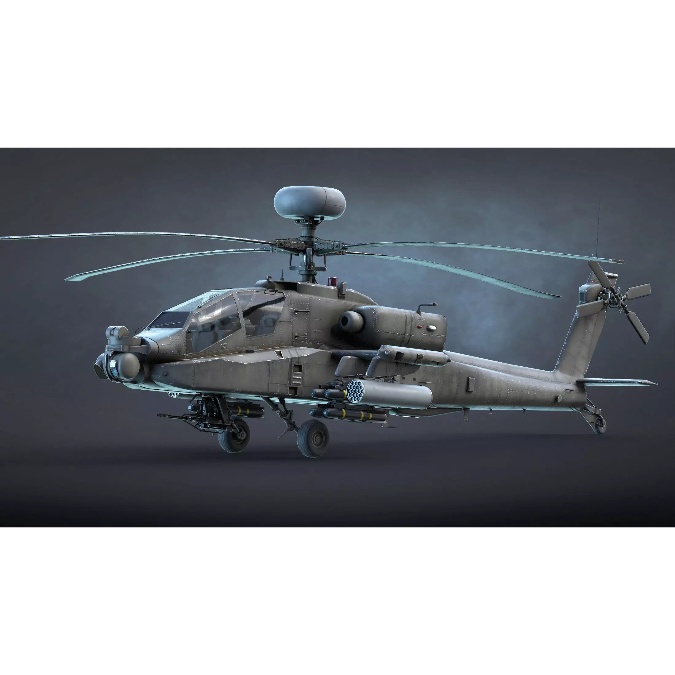 AH-64 Apache - Low-Poly Game-Ready 3D Model - View 2
