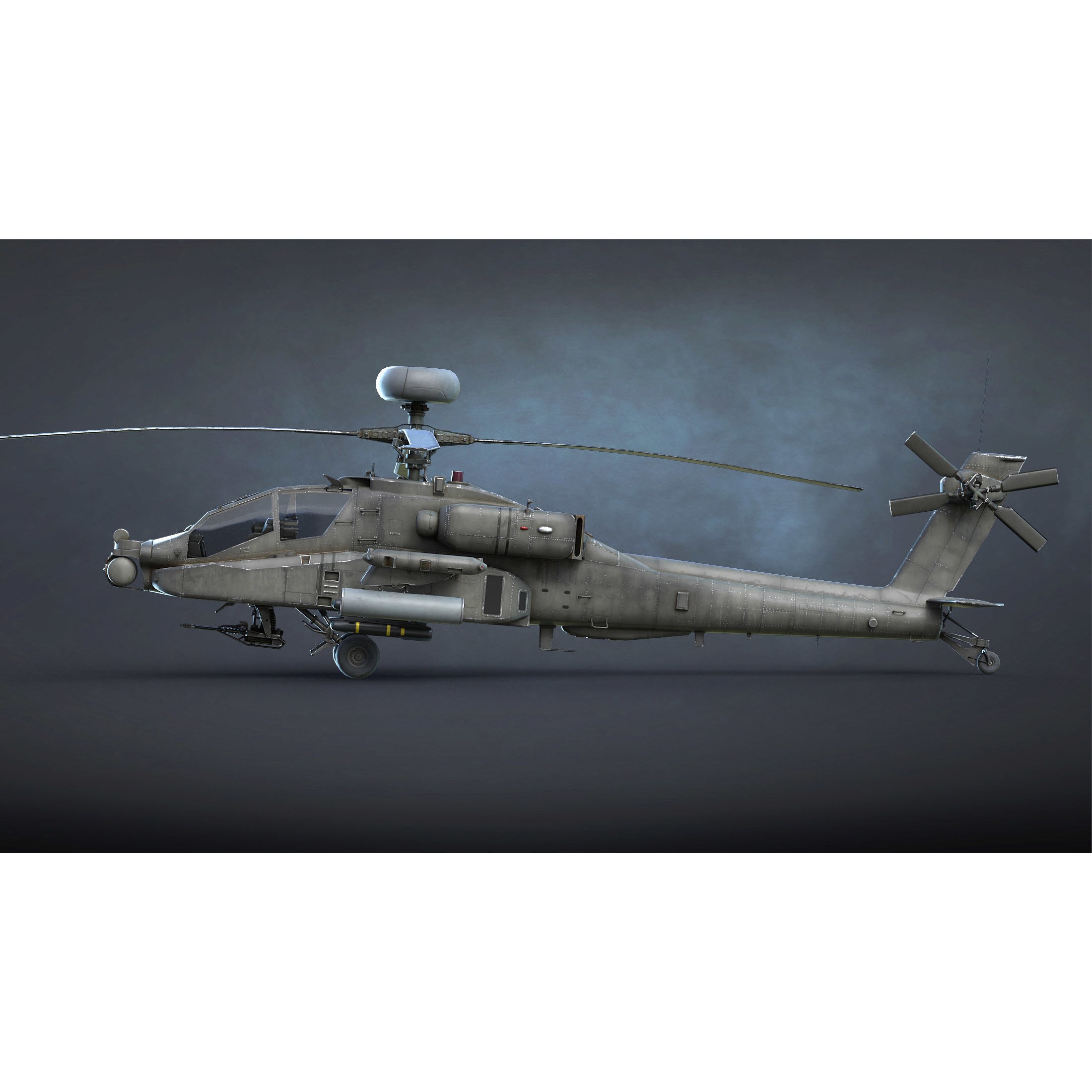AH-64 Apache - Low-Poly Game-Ready 3D Model - View 3
