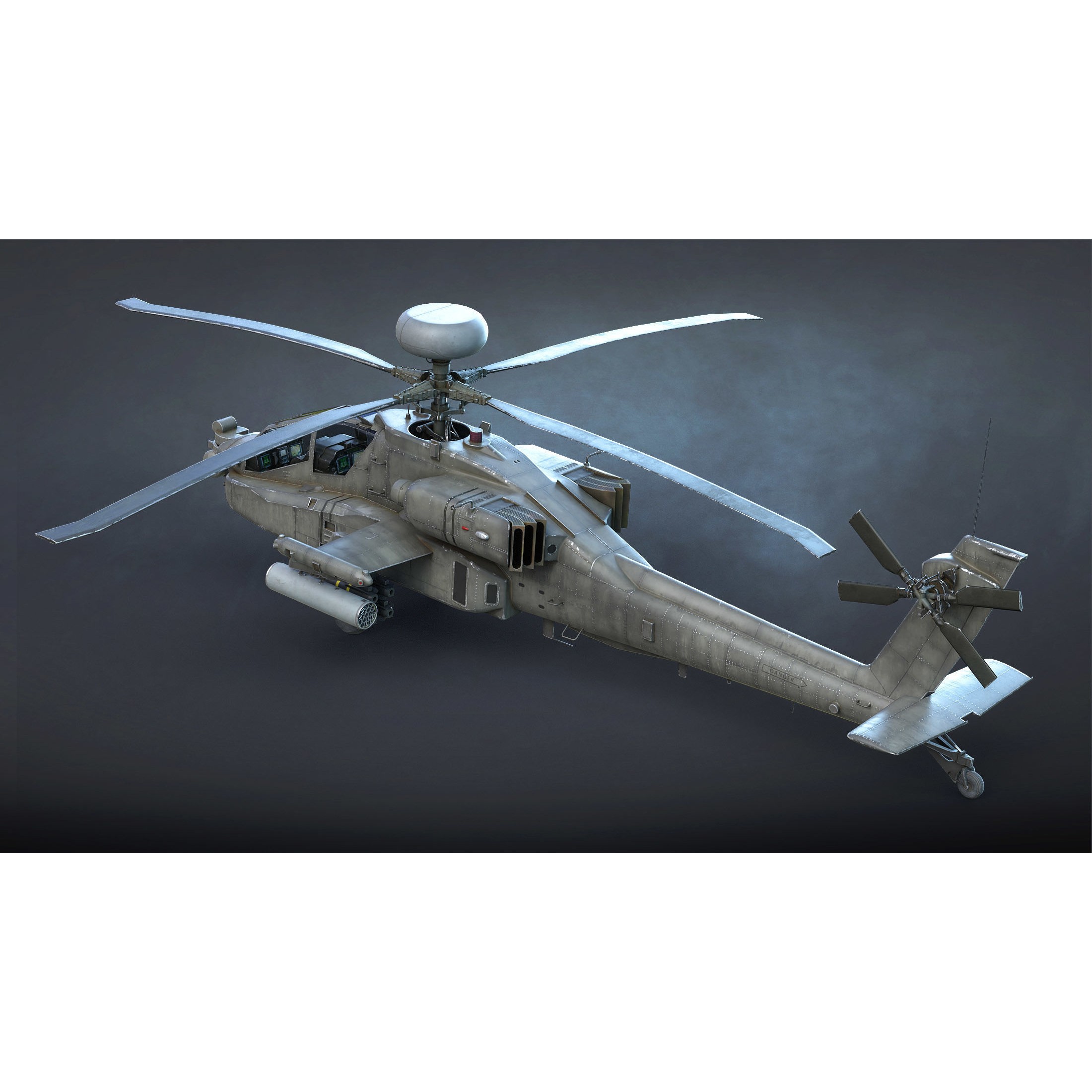 AH-64 Apache - Low-Poly Game-Ready 3D Model - View 5