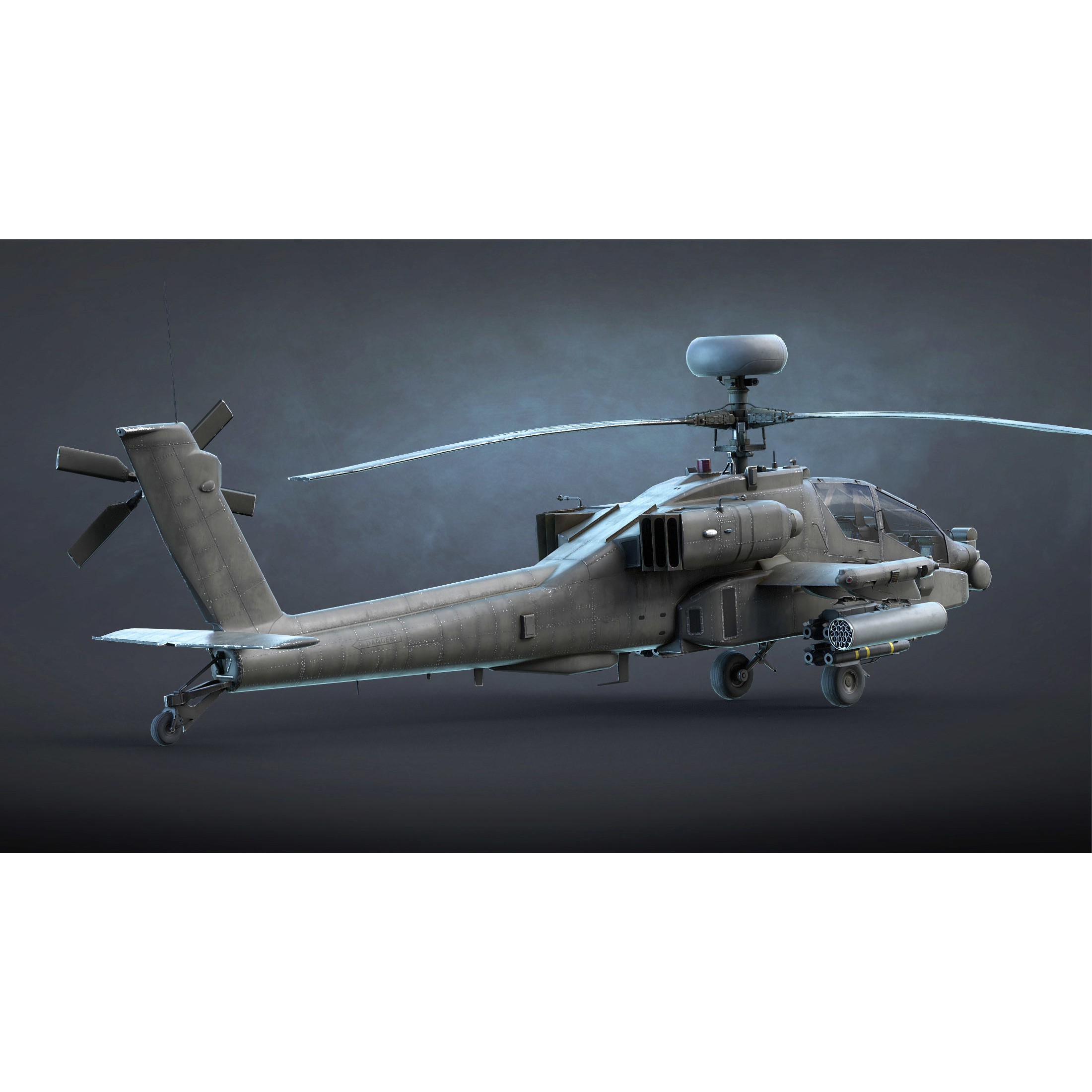 AH-64 Apache - Low-Poly Game-Ready 3D Model - View 6