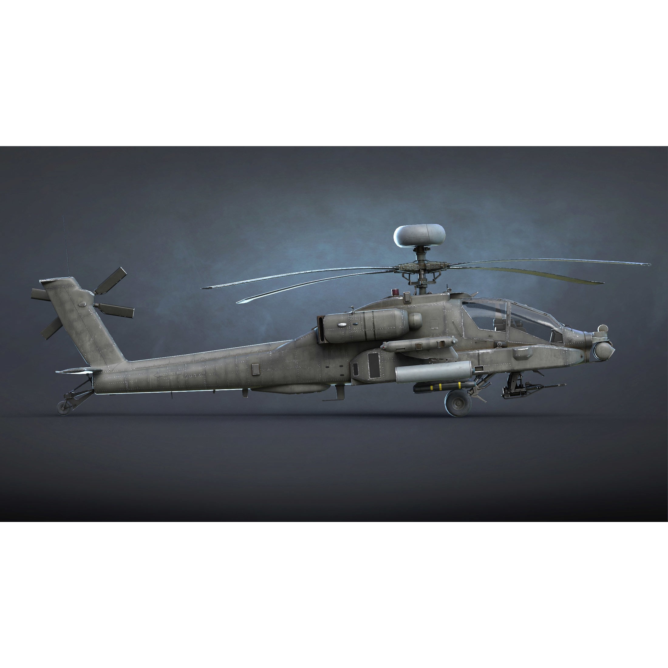 AH-64 Apache - Low-Poly Game-Ready 3D Model - View 7
