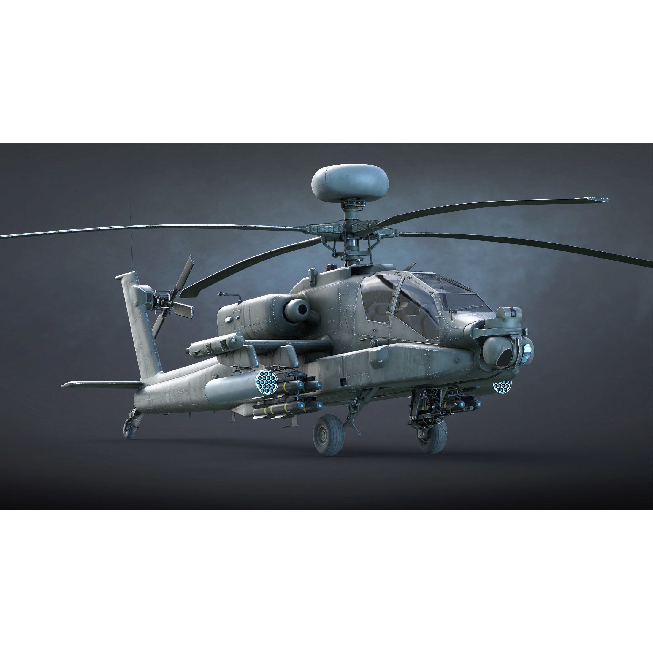 AH-64 Apache - Low-Poly Game-Ready 3D Model - View 8