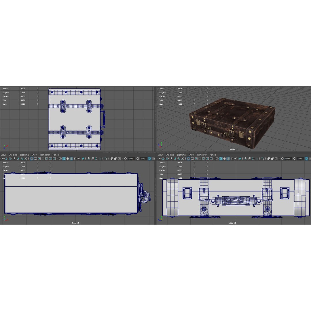 Vintage Suitcase 3D Model – Low Poly PBR Game Asset, FBX, OBJ, Blender
