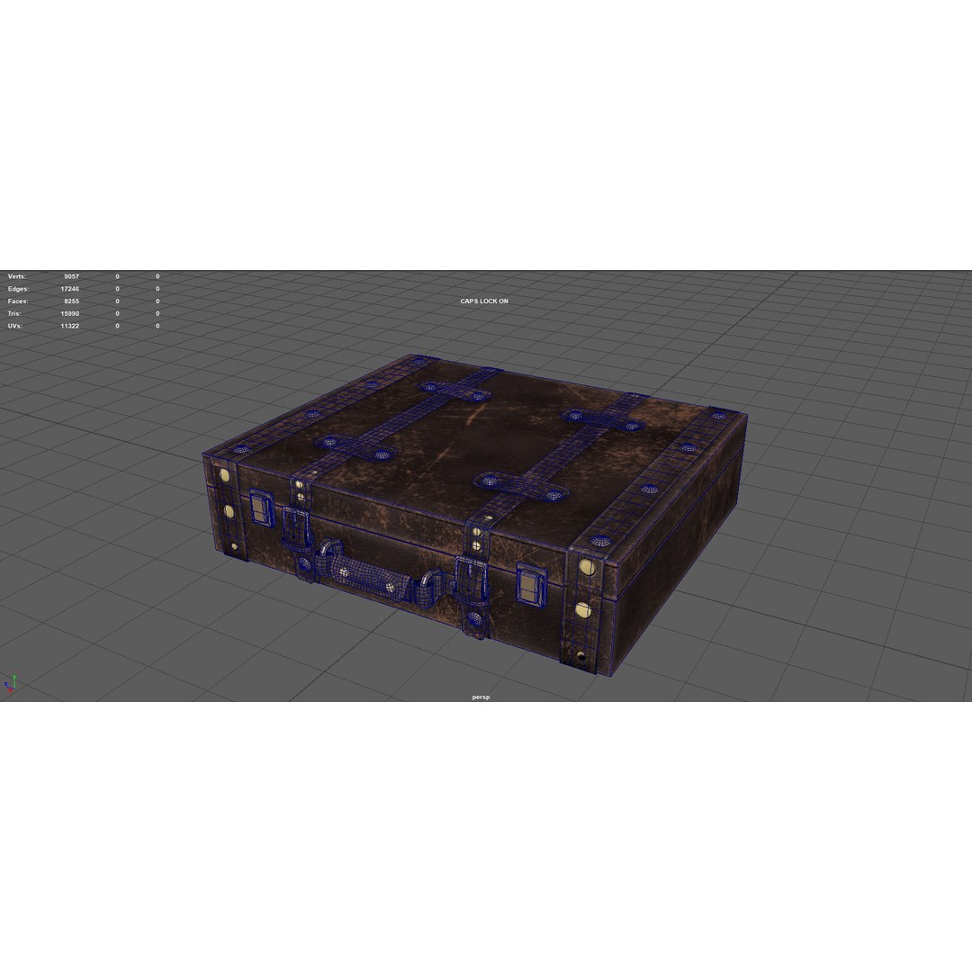 Vintage Suitcase 3D Model – Low Poly PBR Game Asset, FBX, OBJ, Blender - View 10