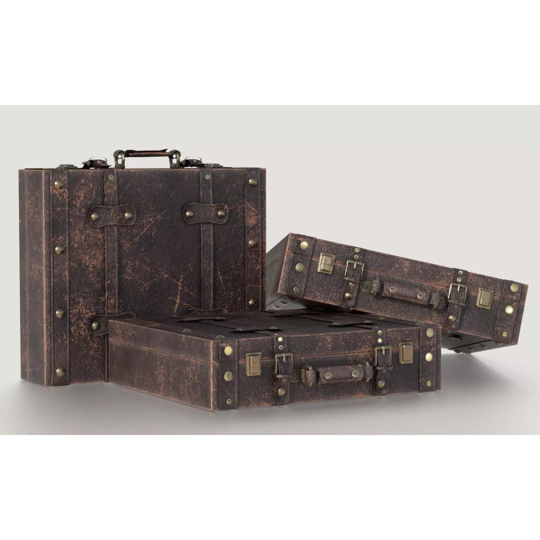 Vintage Suitcase 3D Model – Low Poly PBR Game Asset, FBX, OBJ, Blender - View 2
