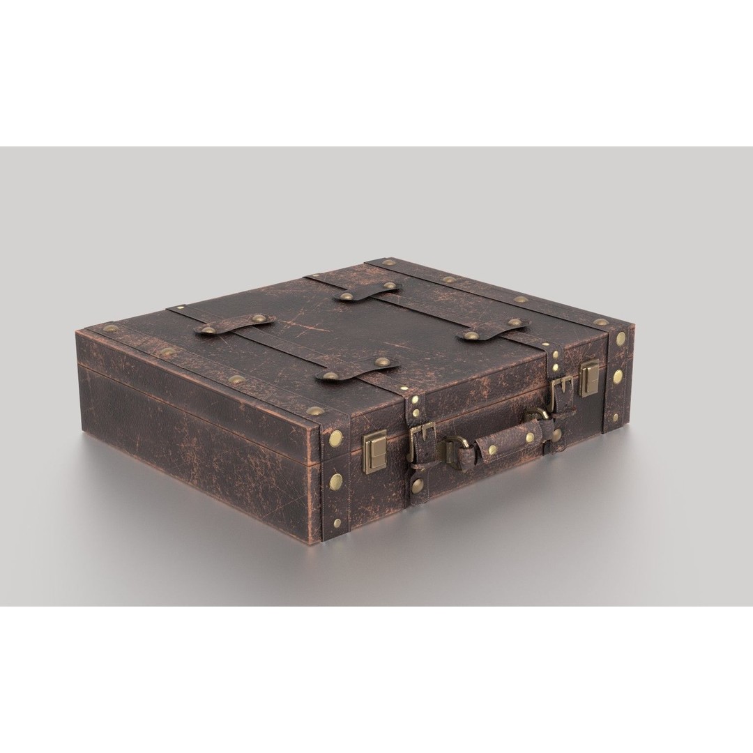 Vintage Suitcase 3D Model – Low Poly PBR Game Asset, FBX, OBJ, Blender - View 5