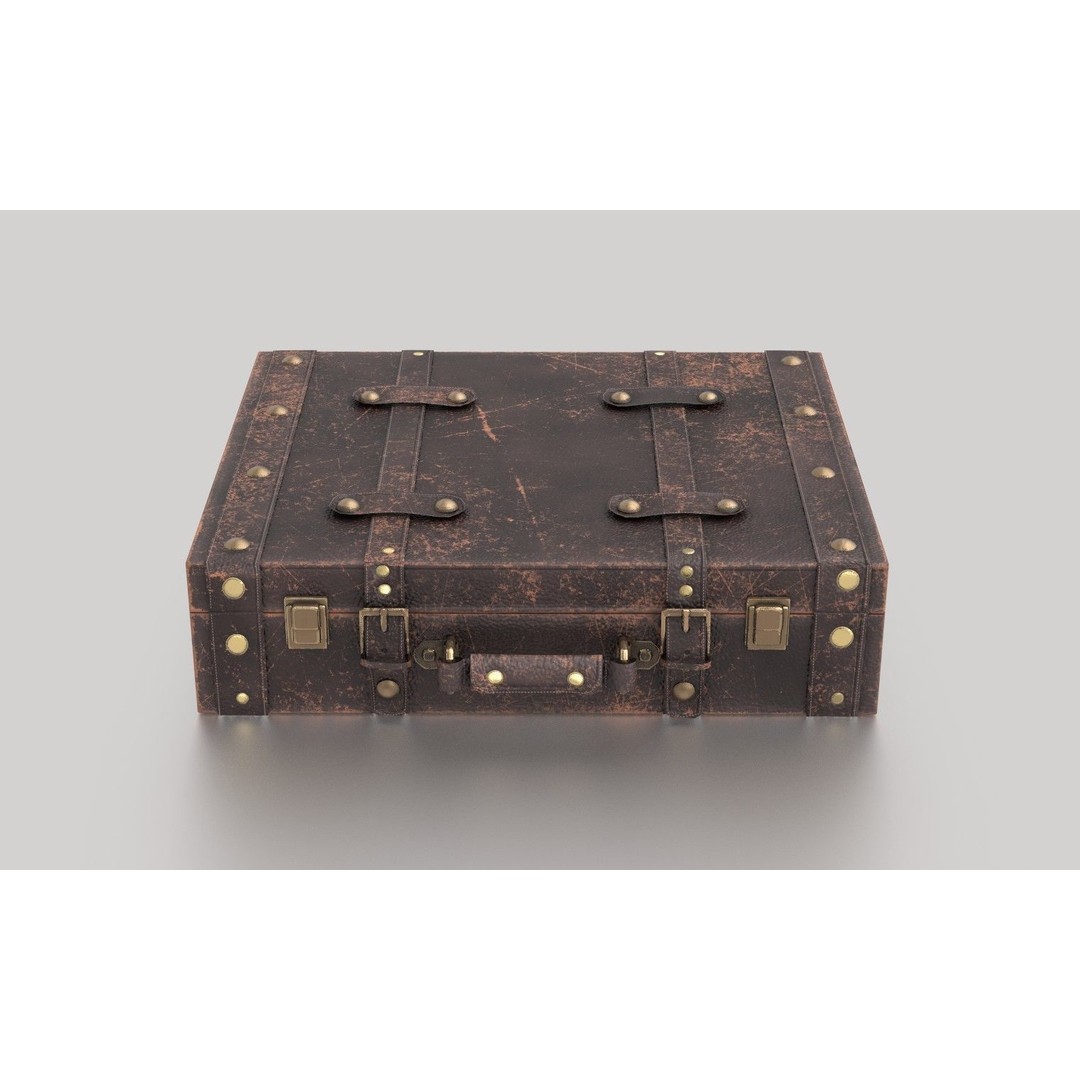 Vintage Suitcase 3D Model – Low Poly PBR Game Asset, FBX, OBJ, Blender - View 6