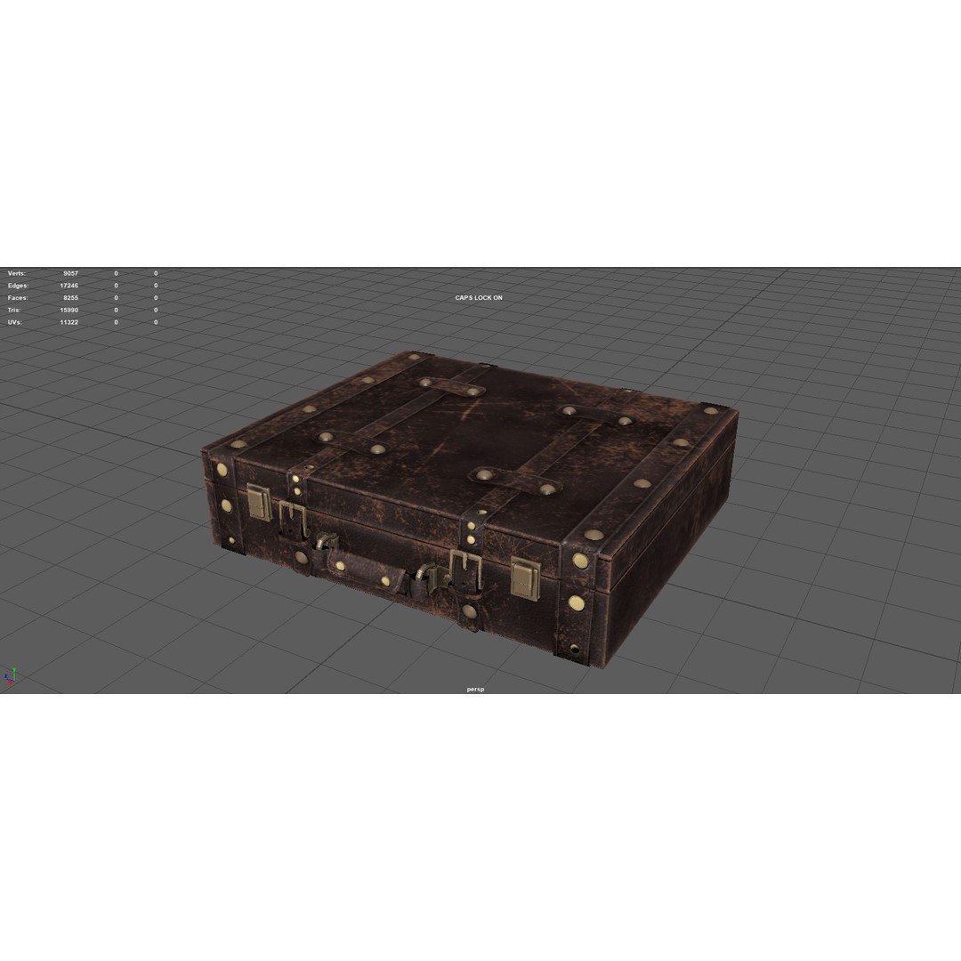 Vintage Suitcase 3D Model – Low Poly PBR Game Asset, FBX, OBJ, Blender - View 7