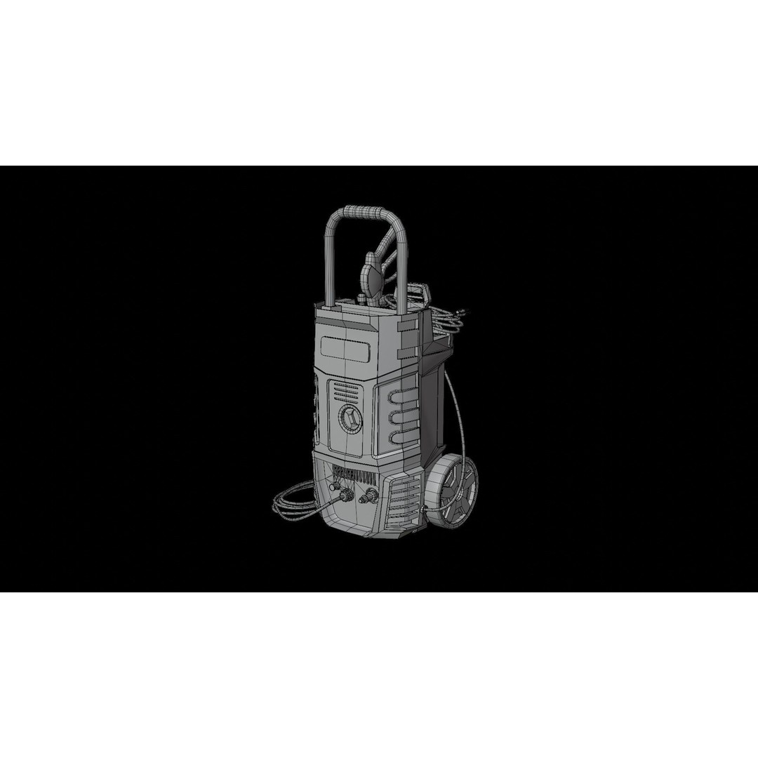 Pressure Washer 3D Model – Low Poly PBR Asset, FBX, OBJ, Blender