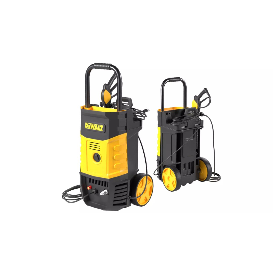 Pressure Washer 3D Model – Low Poly PBR Asset, FBX, OBJ, Blender - View 2