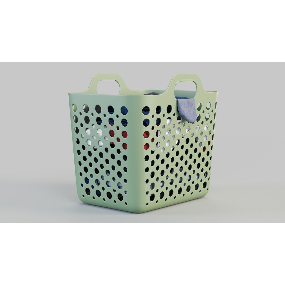 IKEA SLIBB Laundry Basket 3D Model – Flexible Design, PBR Textures - View 10