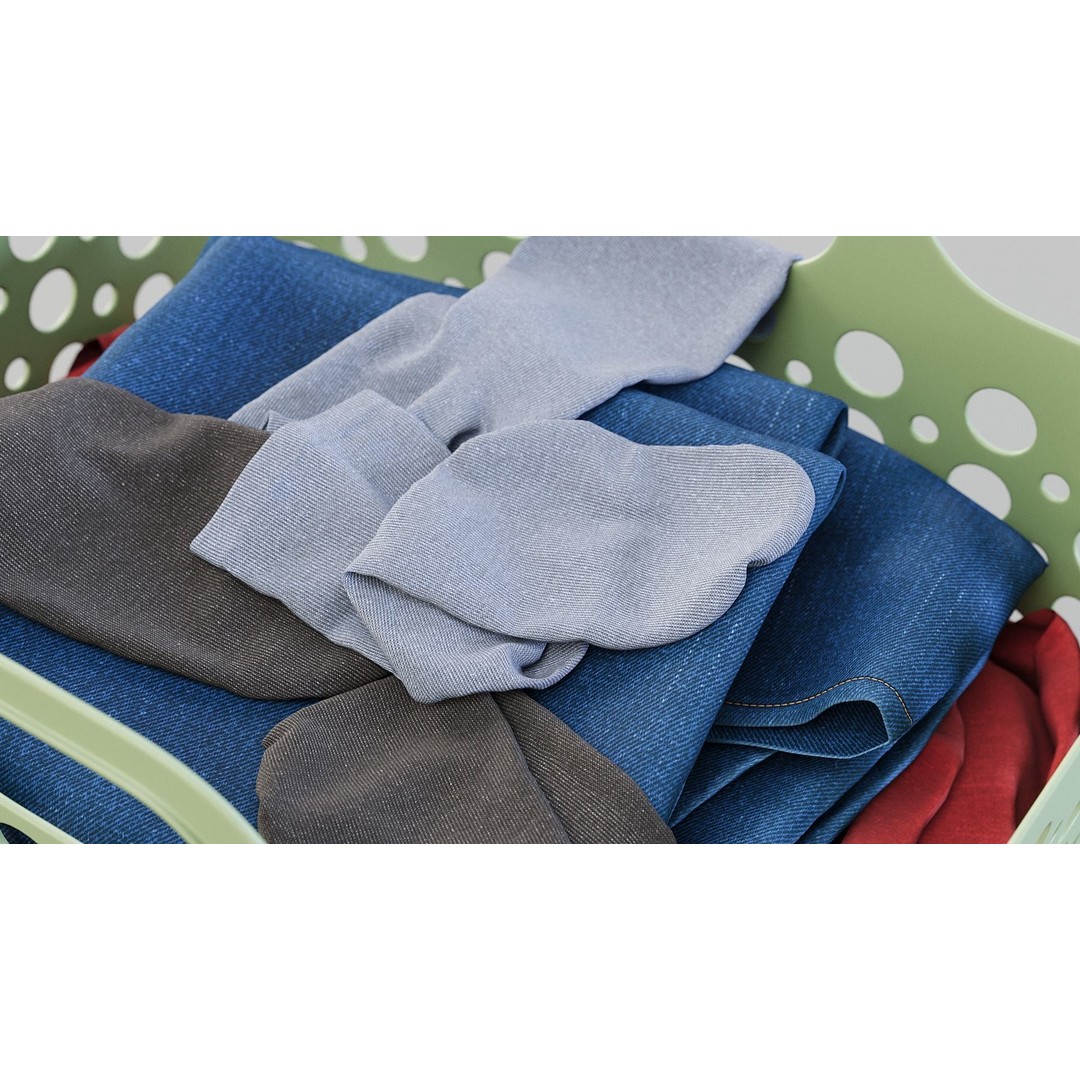 IKEA SLIBB Laundry Basket 3D Model – Flexible Design, PBR Textures - View 12