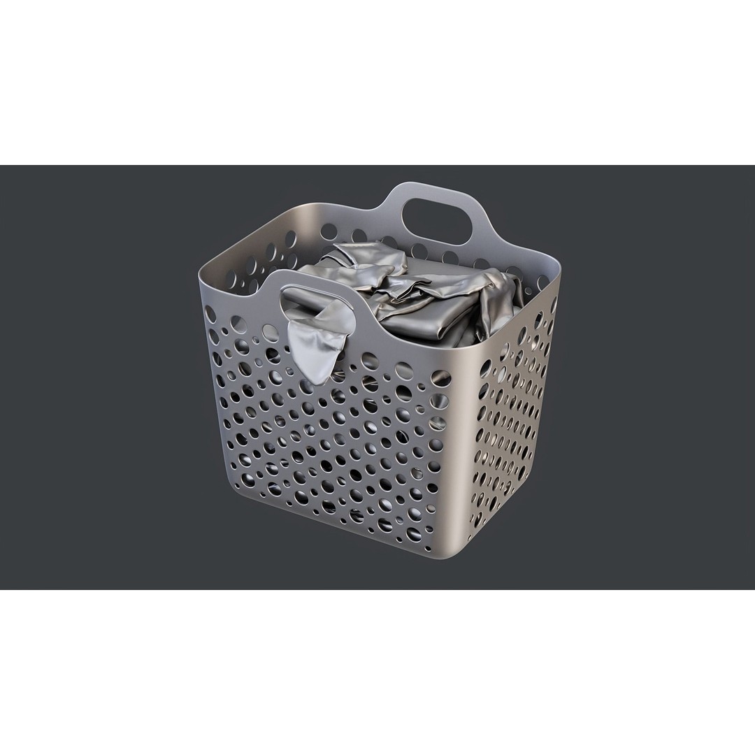 IKEA SLIBB Laundry Basket 3D Model – Flexible Design, PBR Textures - View 15