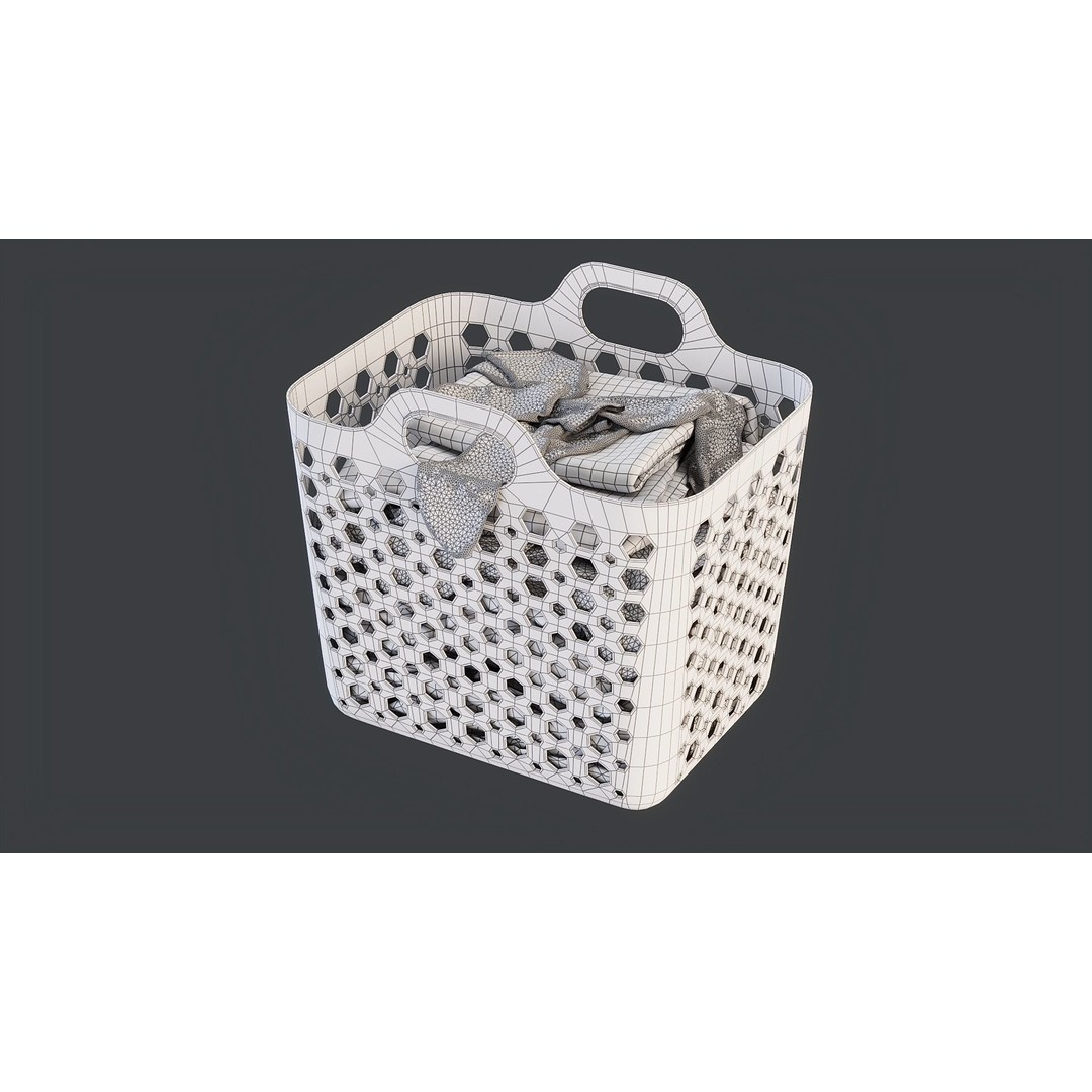IKEA SLIBB Laundry Basket 3D Model – Flexible Design, PBR Textures - View 16