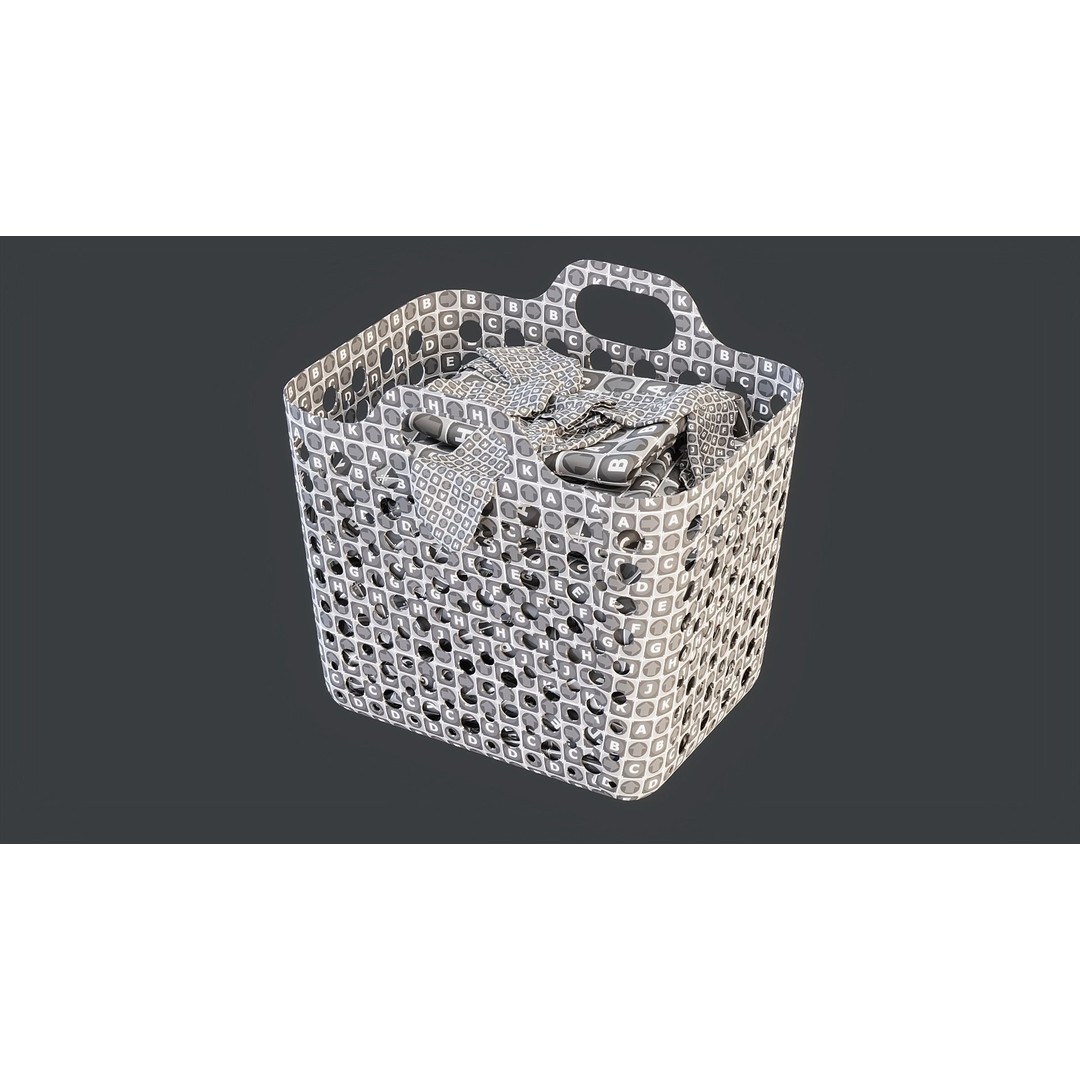 IKEA SLIBB Laundry Basket 3D Model – Flexible Design, PBR Textures - View 18