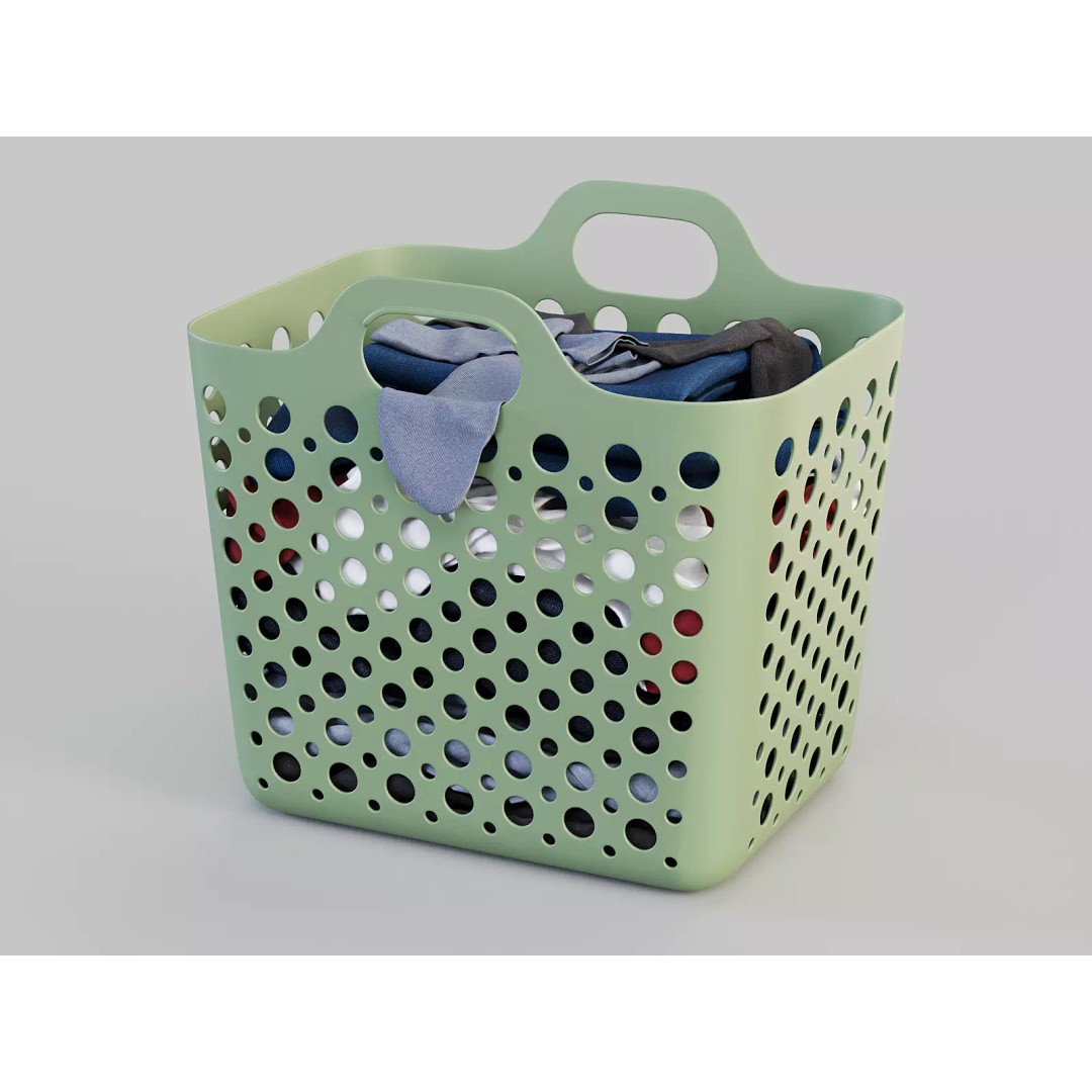 IKEA SLIBB Laundry Basket 3D Model – Flexible Design, PBR Textures - View 2