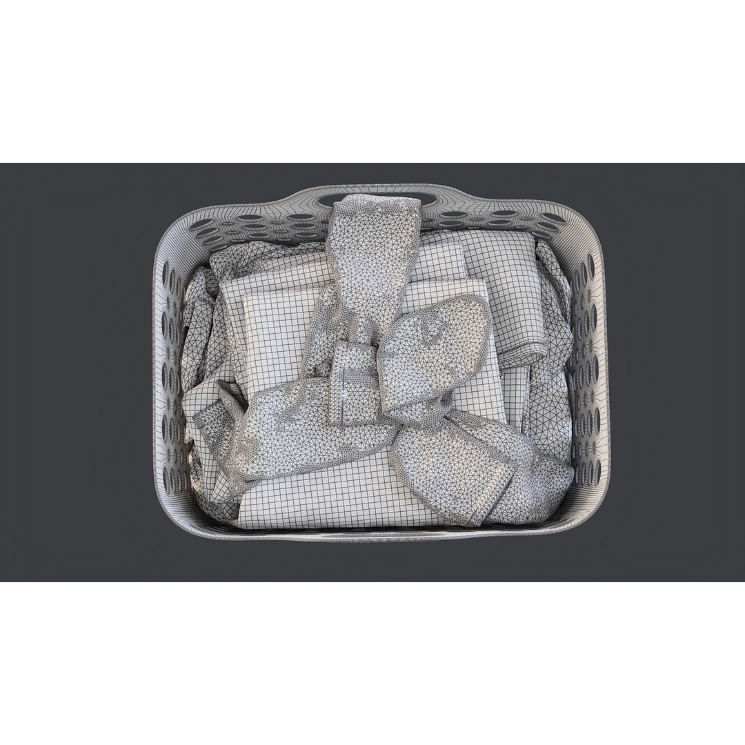 IKEA SLIBB Laundry Basket 3D Model – Flexible Design, PBR Textures - View 21