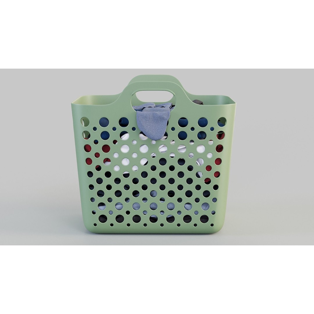 IKEA SLIBB Laundry Basket 3D Model – Flexible Design, PBR Textures - View 3