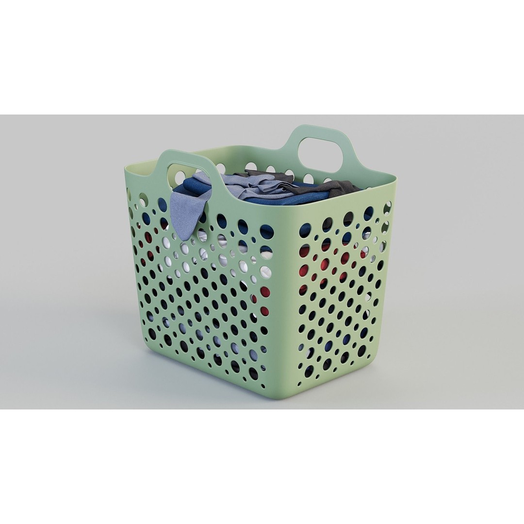 IKEA SLIBB Laundry Basket 3D Model – Flexible Design, PBR Textures - View 4