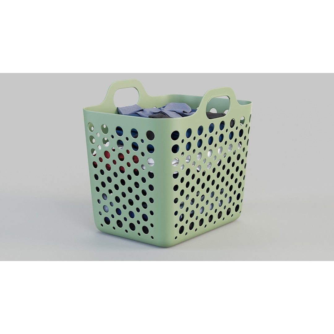 IKEA SLIBB Laundry Basket 3D Model – Flexible Design, PBR Textures - View 6