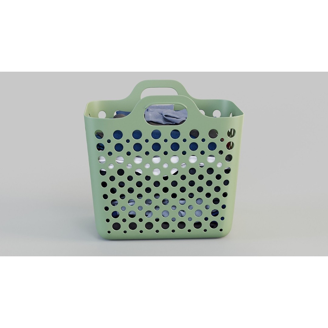 IKEA SLIBB Laundry Basket 3D Model – Flexible Design, PBR Textures - View 7