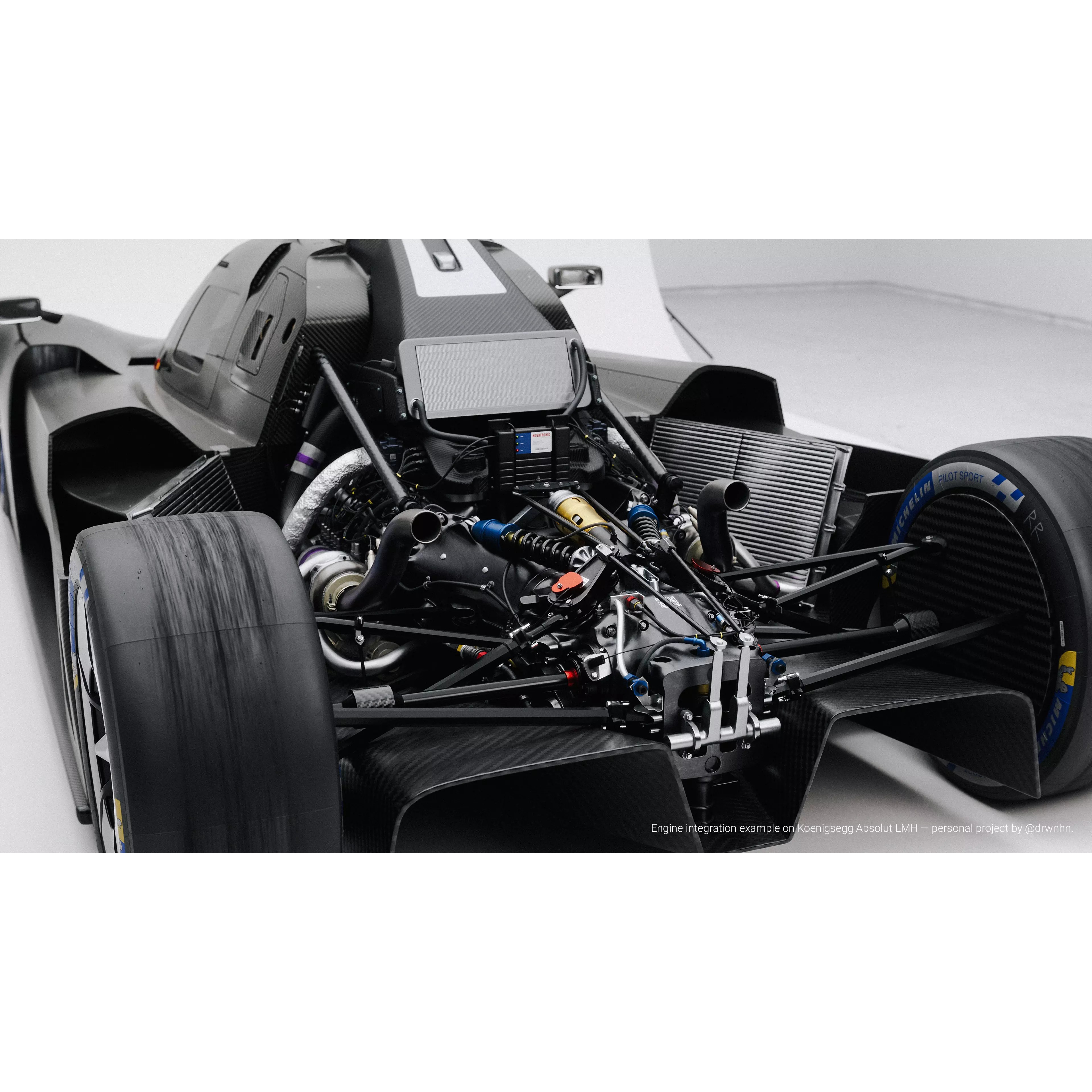 Twin Turbo Hybrid V8 Engine - Game-Ready 3D Model - View 10