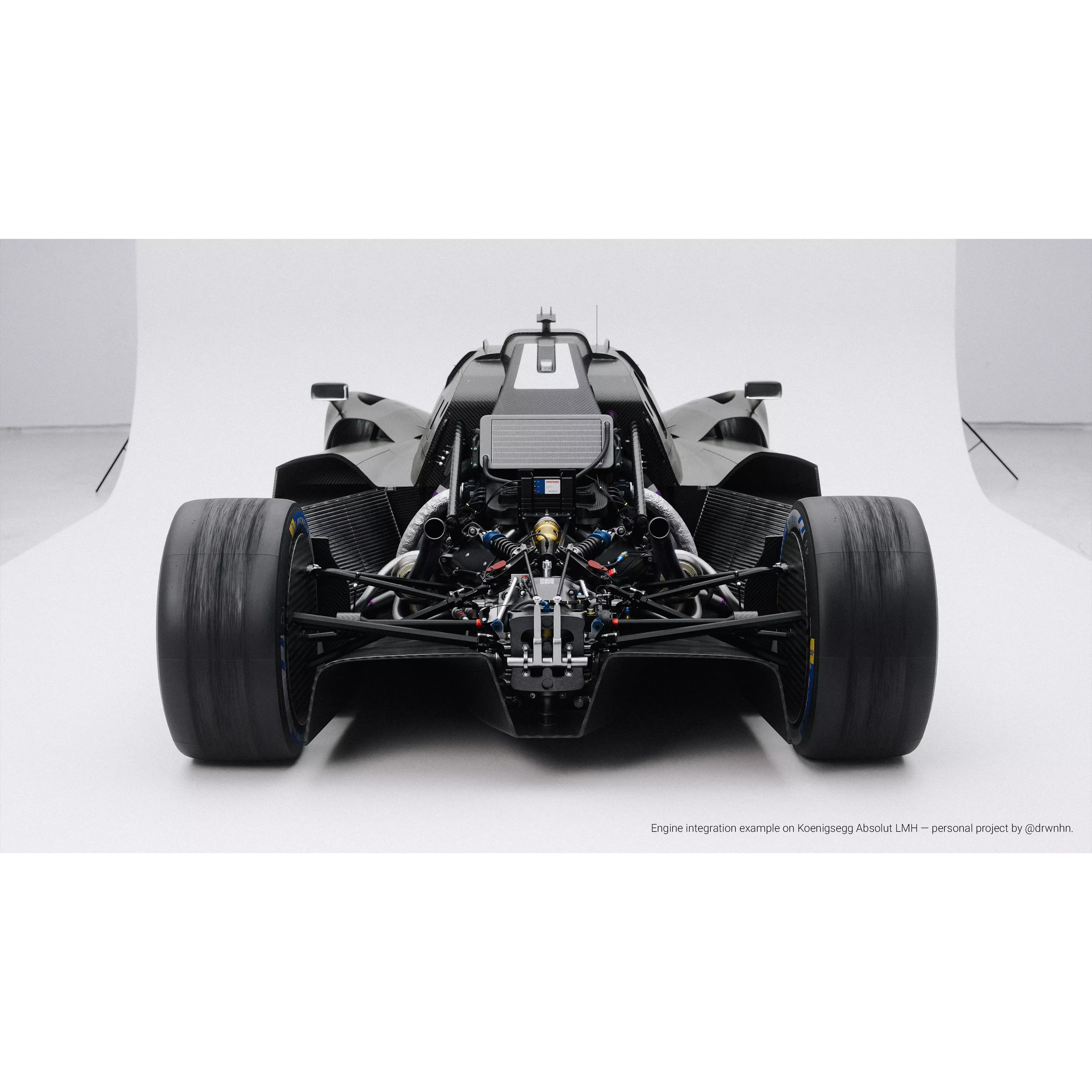 Twin Turbo Hybrid V8 Engine - Game-Ready 3D Model - View 9