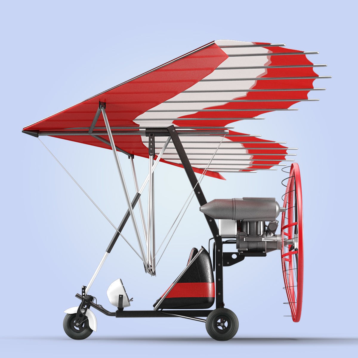 Motor Trike Hang Glider - High-Quality 3D Model - View 11