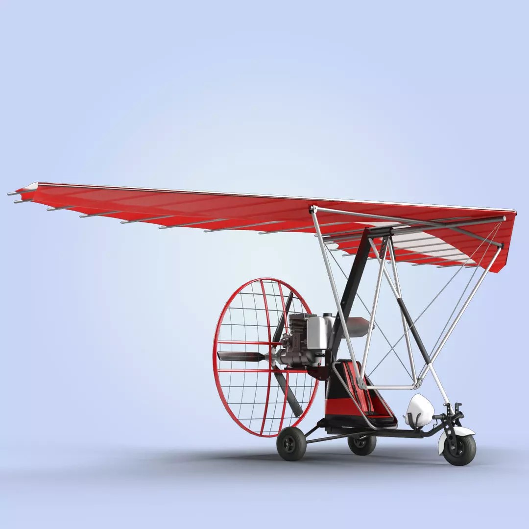 Motor Trike Hang Glider - High-Quality 3D Model - View 2